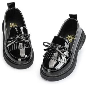 Oamico Toddler Girls Size 10 Black Mary Jane Round Closed Toe Dress Shoes
